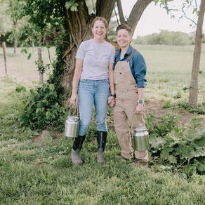 Mandi and Casey on their farm. 