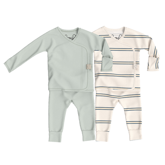 Baby Bundle Footless - Avocado + Old School Twin Pack