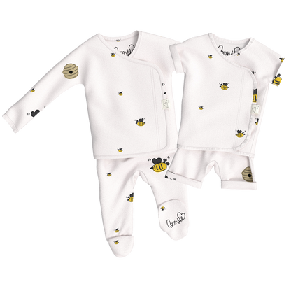 Baby Bundle - Bees & Honey Romper + Footie Twin Pack