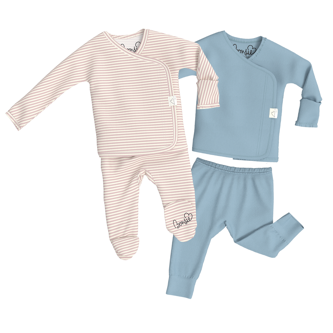 Baby Bundle - Berry Twist Footie + Ripple Two Piece