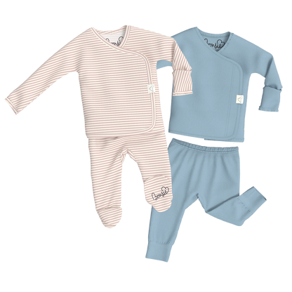 Baby Bundle - Berry Twist Footie + Ripple Two Piece