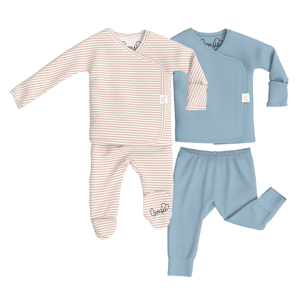 Baby Bundle - Berry Twist Footie + Ripple Two Piece