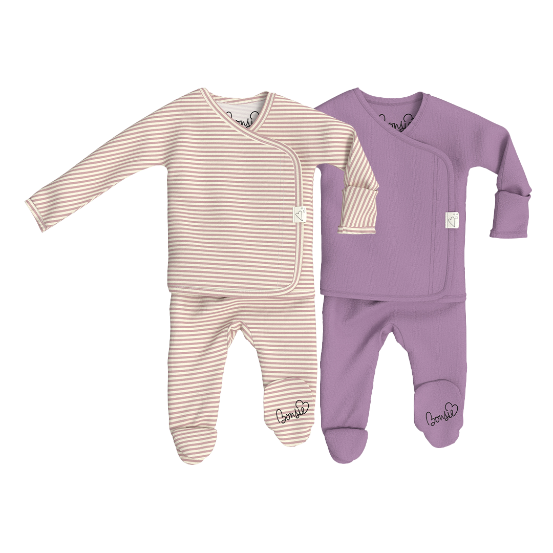 Baby Bundle Footie - Berry Twist + Fig Twin Pack