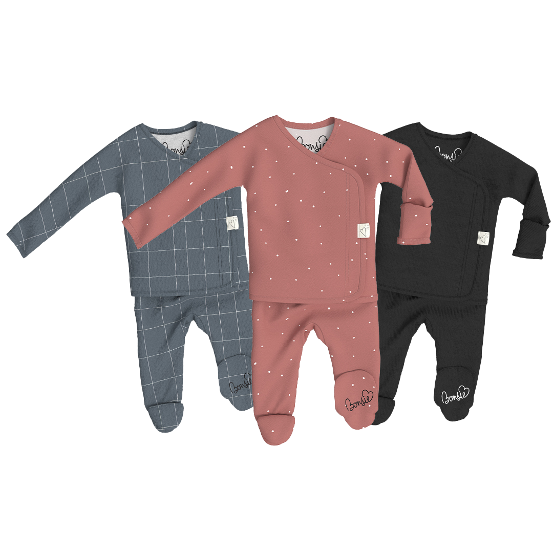 Baby Bundle Footie - Crisscross, Dottie + Ink Triple Pack