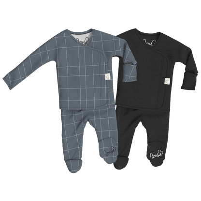 Baby Bundle Footie - Crisscross + Ink Twin Pack