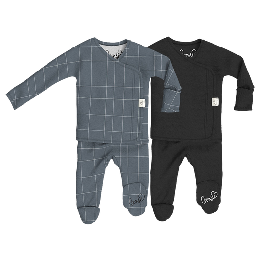 Baby Bundle Footie - Crisscross + Ink Twin Pack