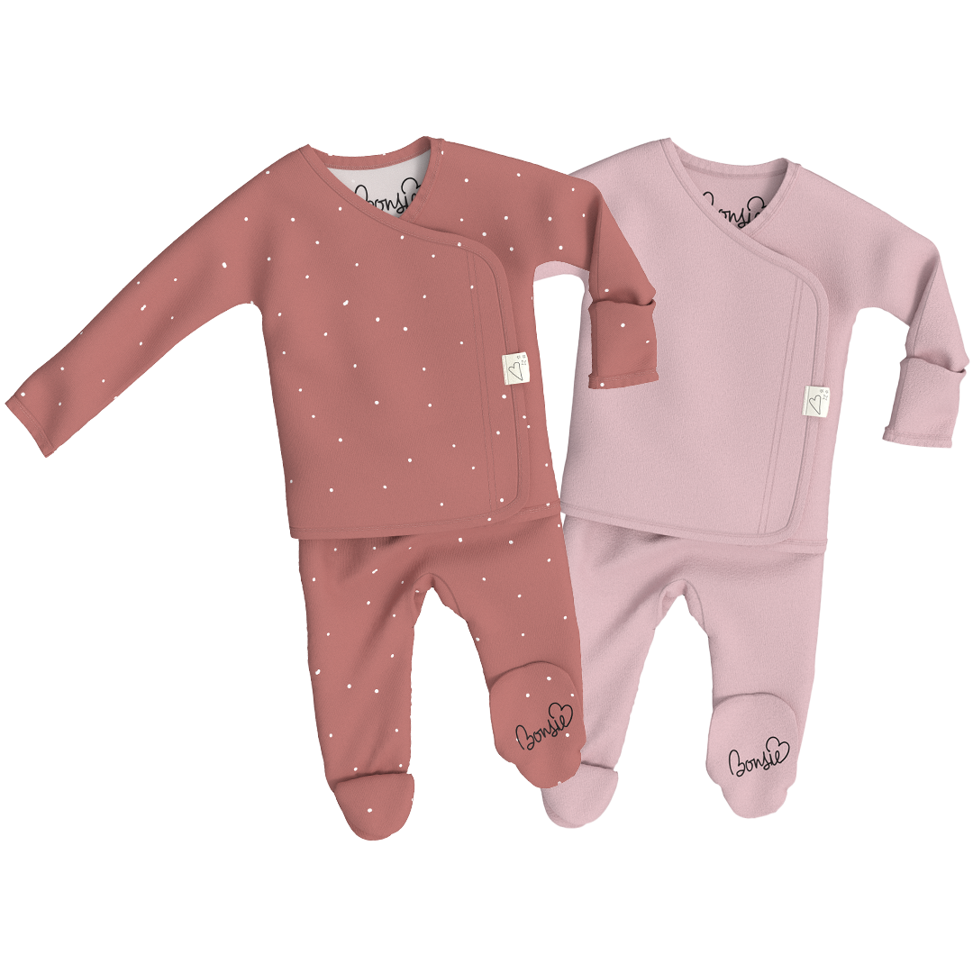 Baby Bundle Footie - Fig + Peony Twin Pack