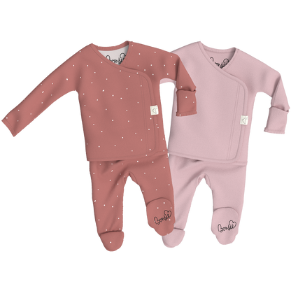 Baby Bundle Footie - Fig + Peony Twin Pack