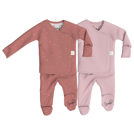 Baby Bundle Footie - Fig + Peony Twin Pack