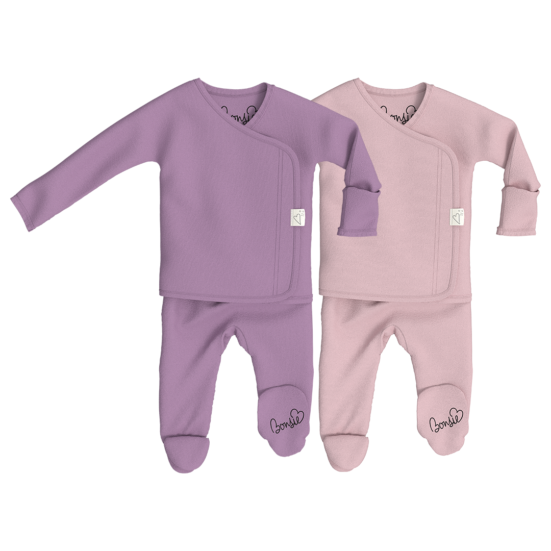 Baby Bundle Footie - Fig + Peony Twin Pack