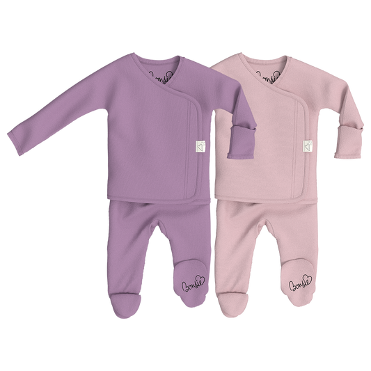 Baby Bundle Footie - Fig + Peony Twin Pack