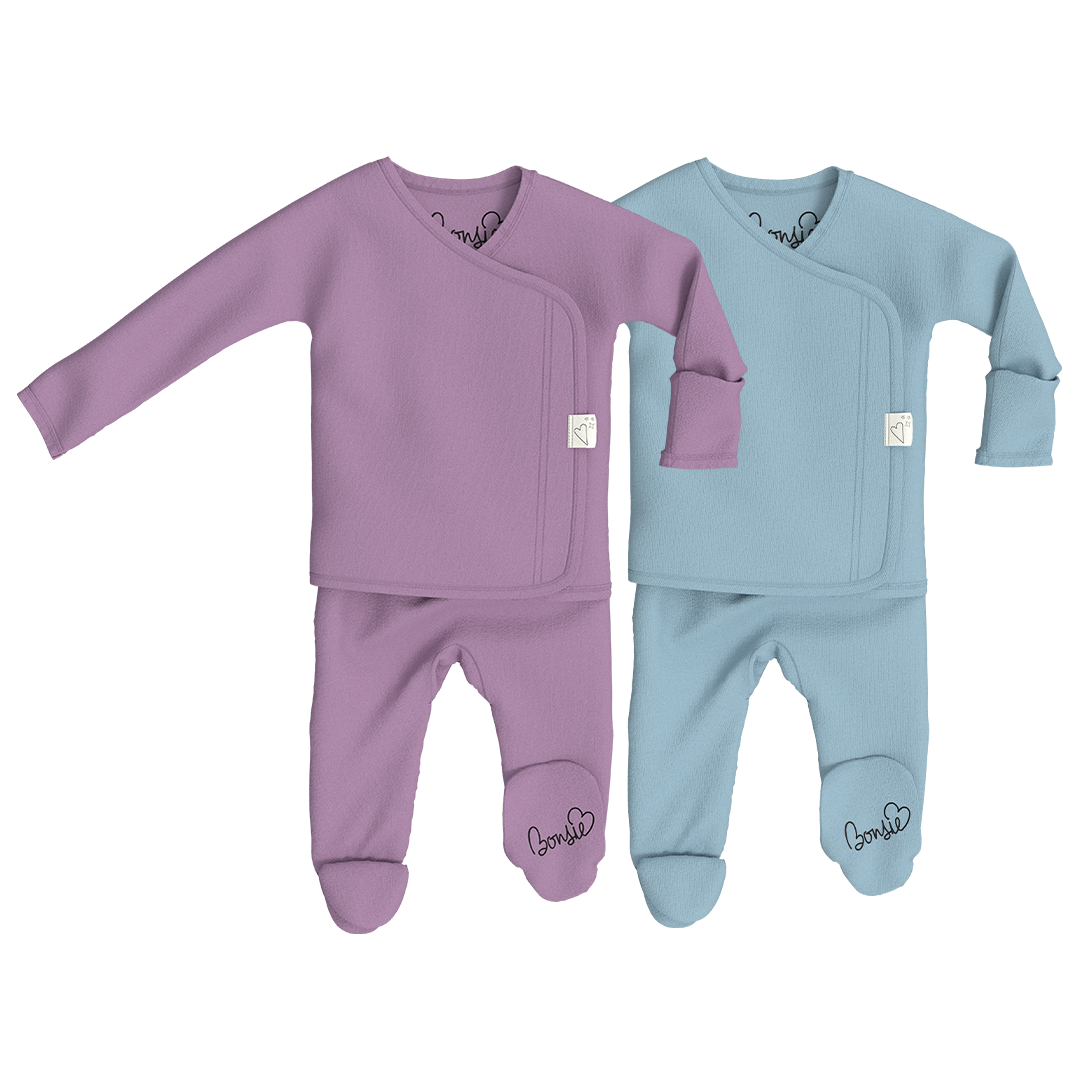 Baby Bundle Footie - Fig & Ripple Twin Pack