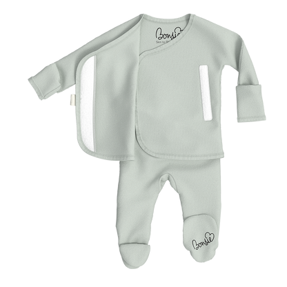 Baby Bundle Footie - Mint Twist + Avocado Twin Pack