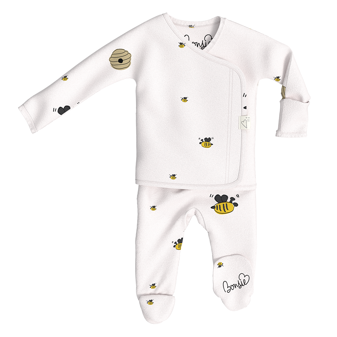 Baby Bundle - Bees & Honey Romper + Footie Twin Pack