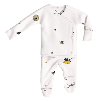 Baby Bundle - Bees & Honey Romper + Footie Twin Pack