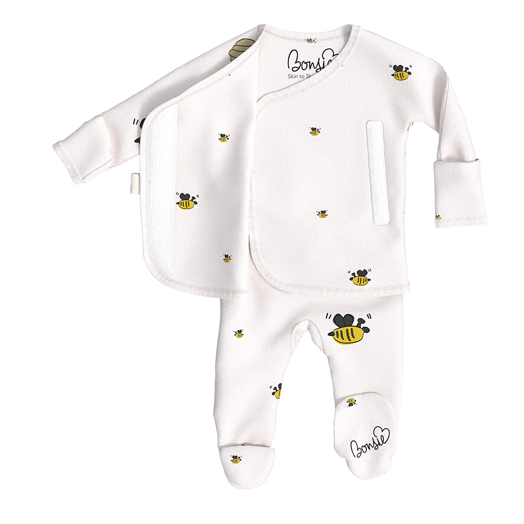 Baby Bundle - Bees & Honey Romper + Footie Twin Pack