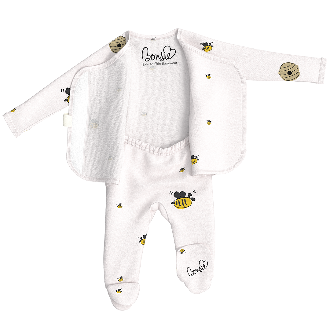 Baby Bundle - Bees & Honey Romper + Footie Twin Pack