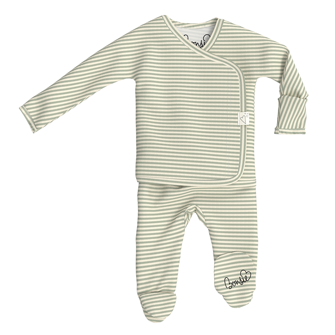 Baby Bundle Footie - Mint Twist + Avocado Twin Pack