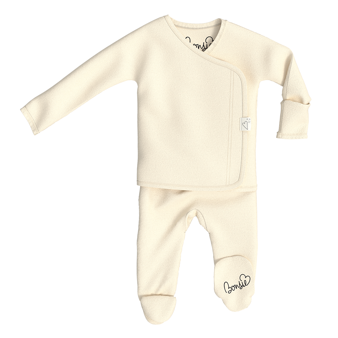 Baby Bundle Footie - Crisscross + Oat Twin Pack