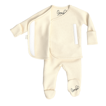 Baby Bundle Footie - Crisscross + Oat Twin Pack