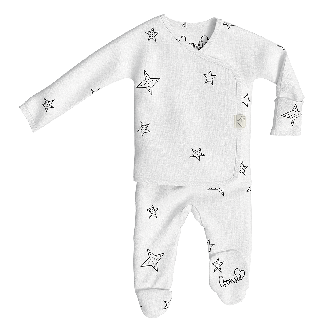 Baby Bundle Footie - Milk + Stars Twin Pack