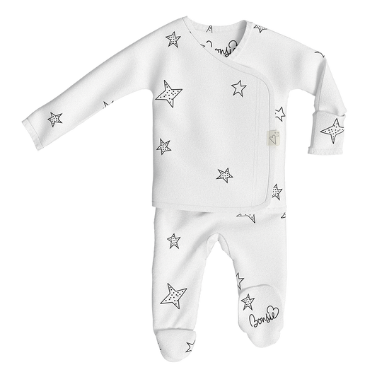 Baby Bundle Footie - Milk + Stars Twin Pack