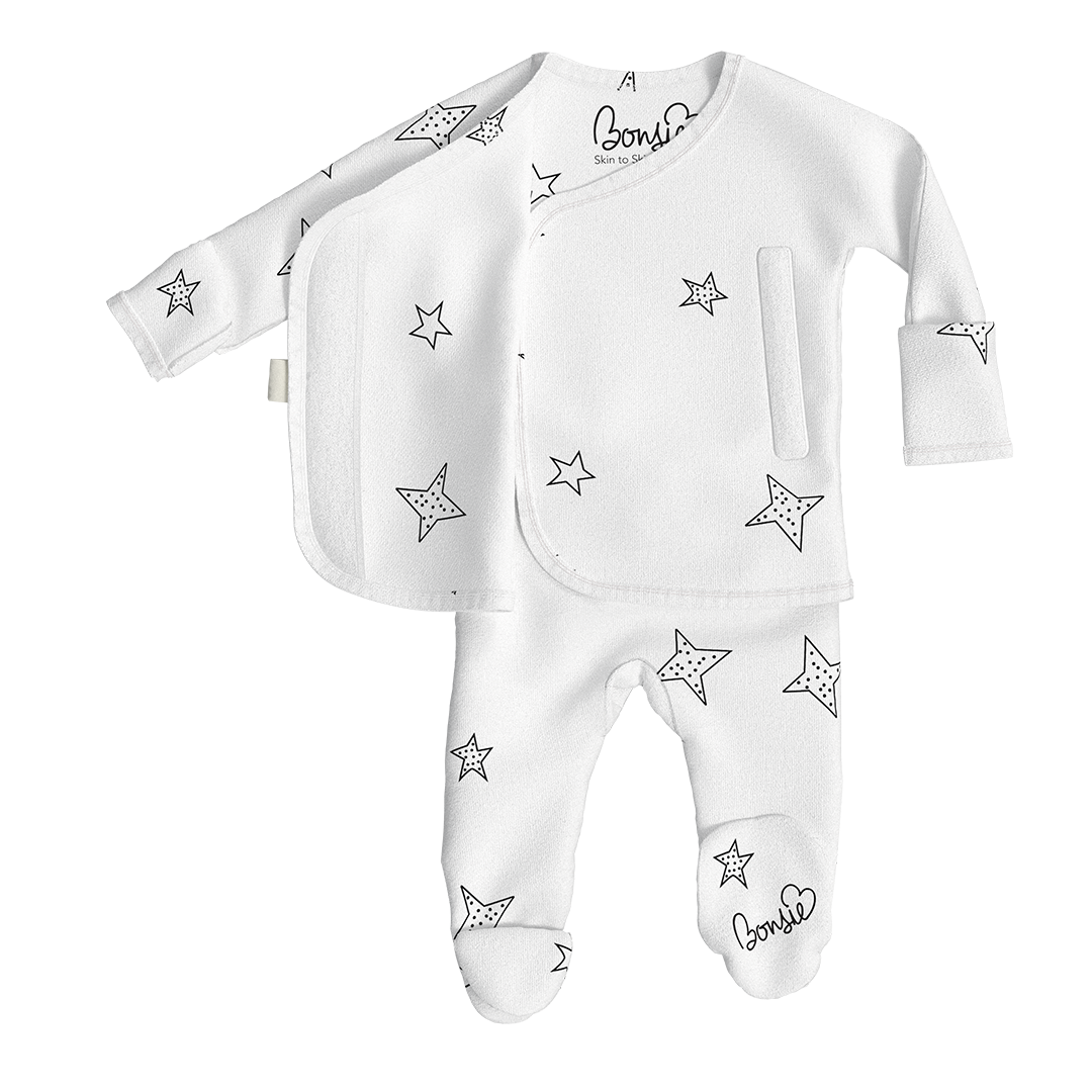 Baby Bundle Footie - Milk + Stars Twin Pack