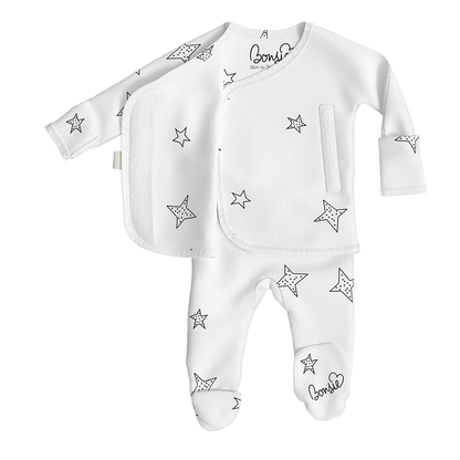 Baby Bundle Footie - Milk + Stars Twin Pack