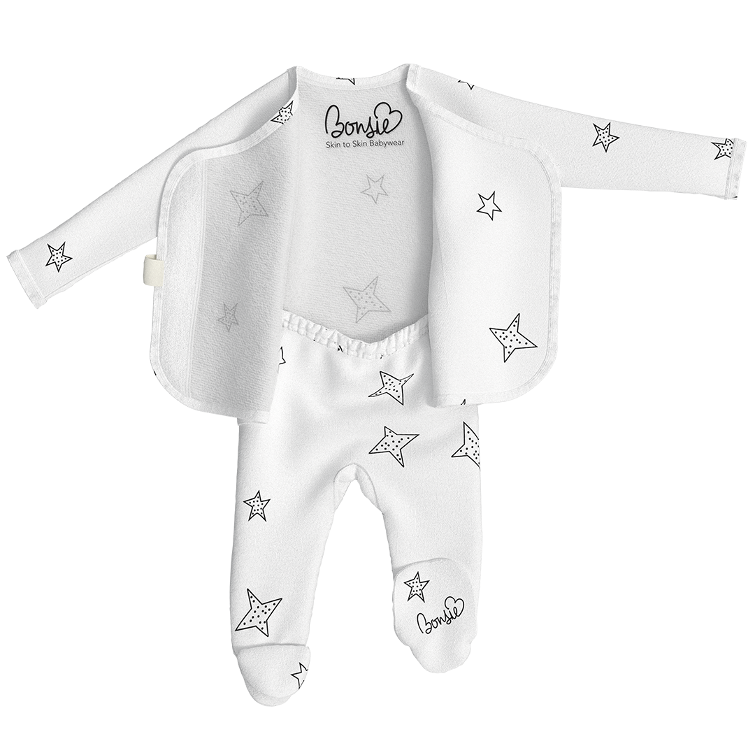 Baby Bundle Footie - Milk + Stars Twin Pack