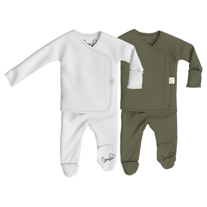 Baby Bundle Footie - Milk + Oliveyou Twin Pack