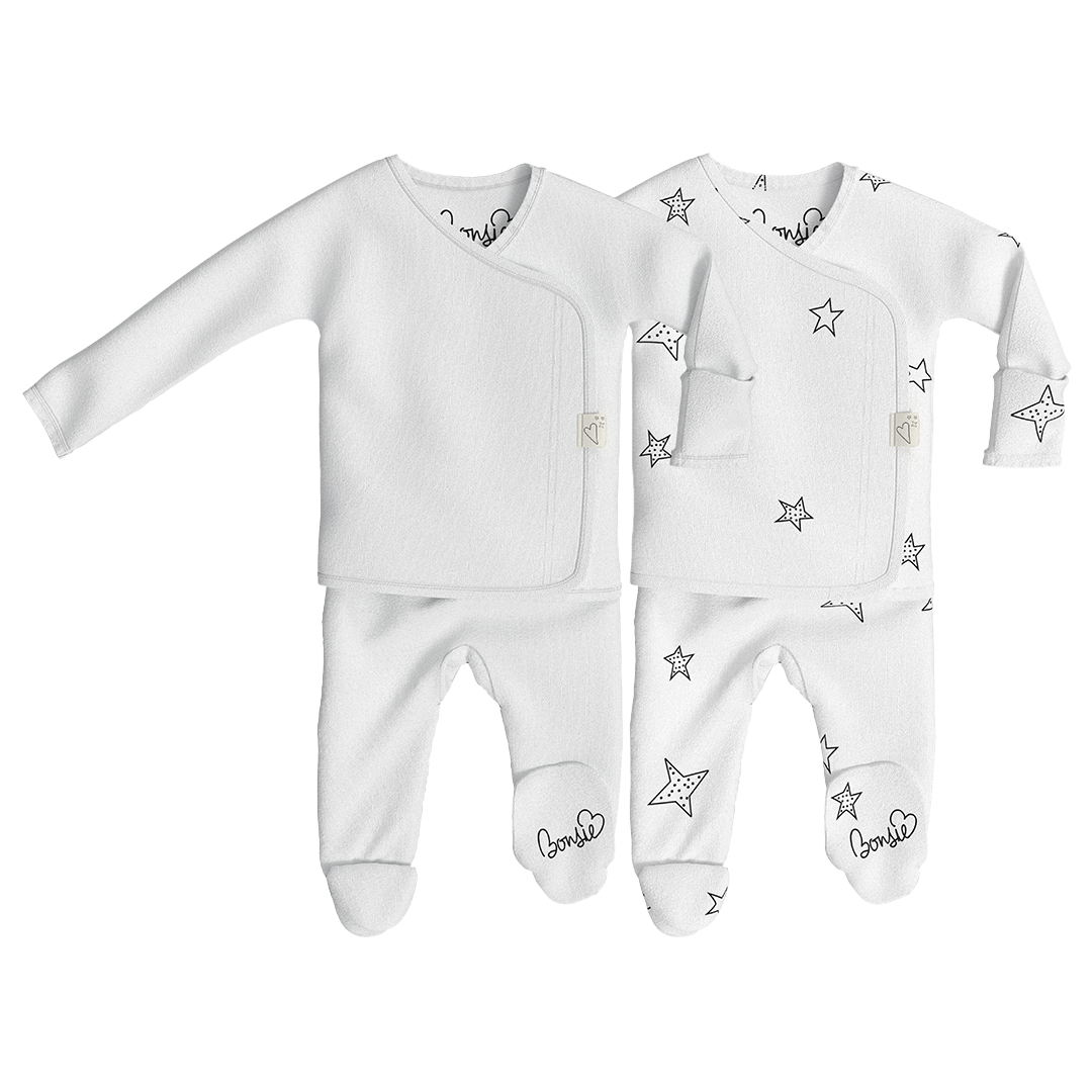 Baby Bundle Footie - Milk + Stars Twin Pack