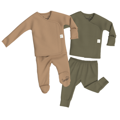 Baby Bundle - Mocha Footie + Oliveyou Two Piece