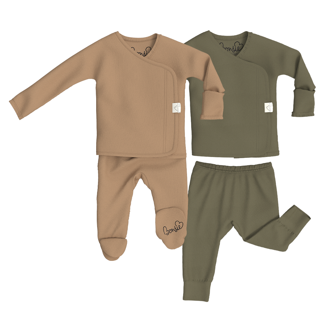 Baby Bundle - Mocha Footie + Oliveyou Two Piece