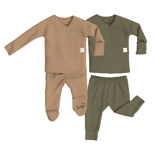 Baby Bundle - Mocha Footie + Oliveyou Two Piece