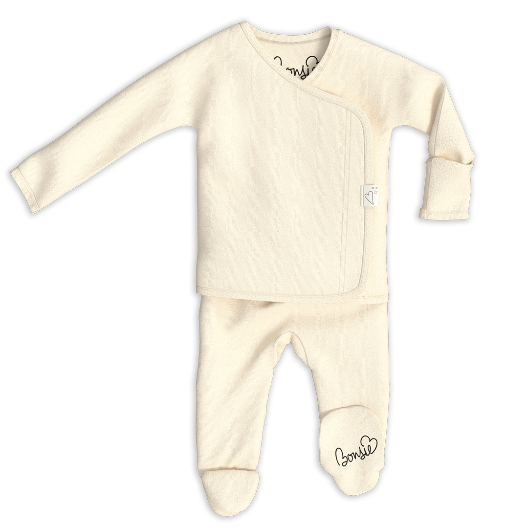 Baby Bundle Footie - Crisscross + Oat Twin Pack