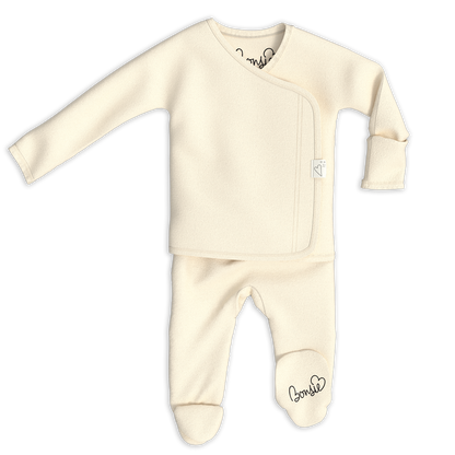 Baby Bundle Footie - Crisscross + Oat Twin Pack