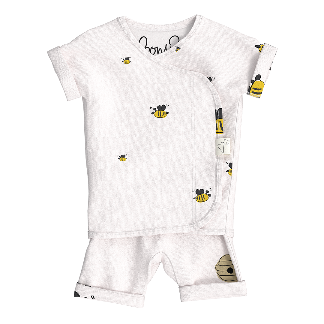 Baby Bundle - Bees & Honey Romper + Footie Twin Pack