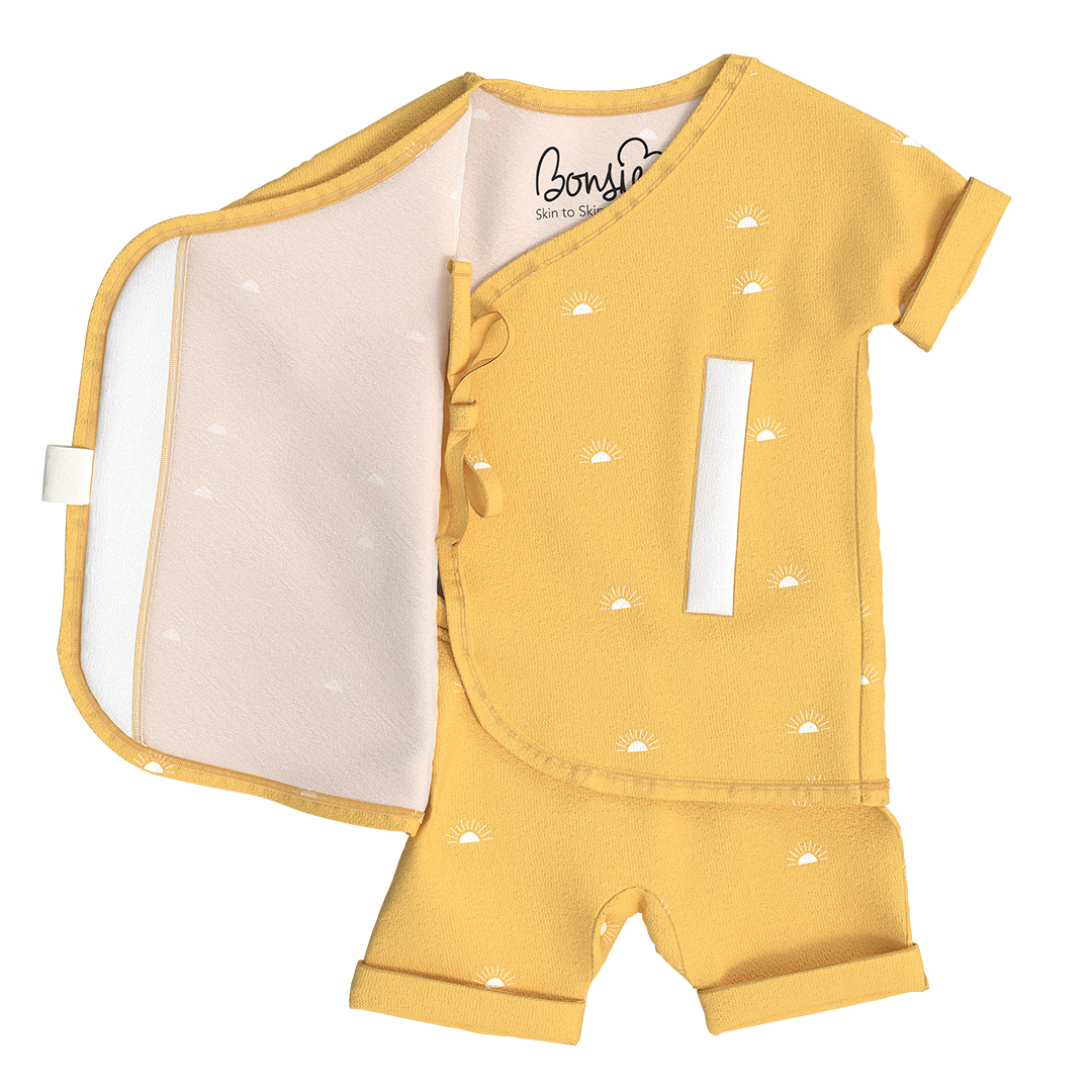 Baby Bundle Romper - Sunrise + Bees & Honey Twin Pack