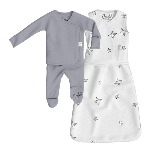 Cuddle Bundle - Stars Cuddle Sack + Fog Footie