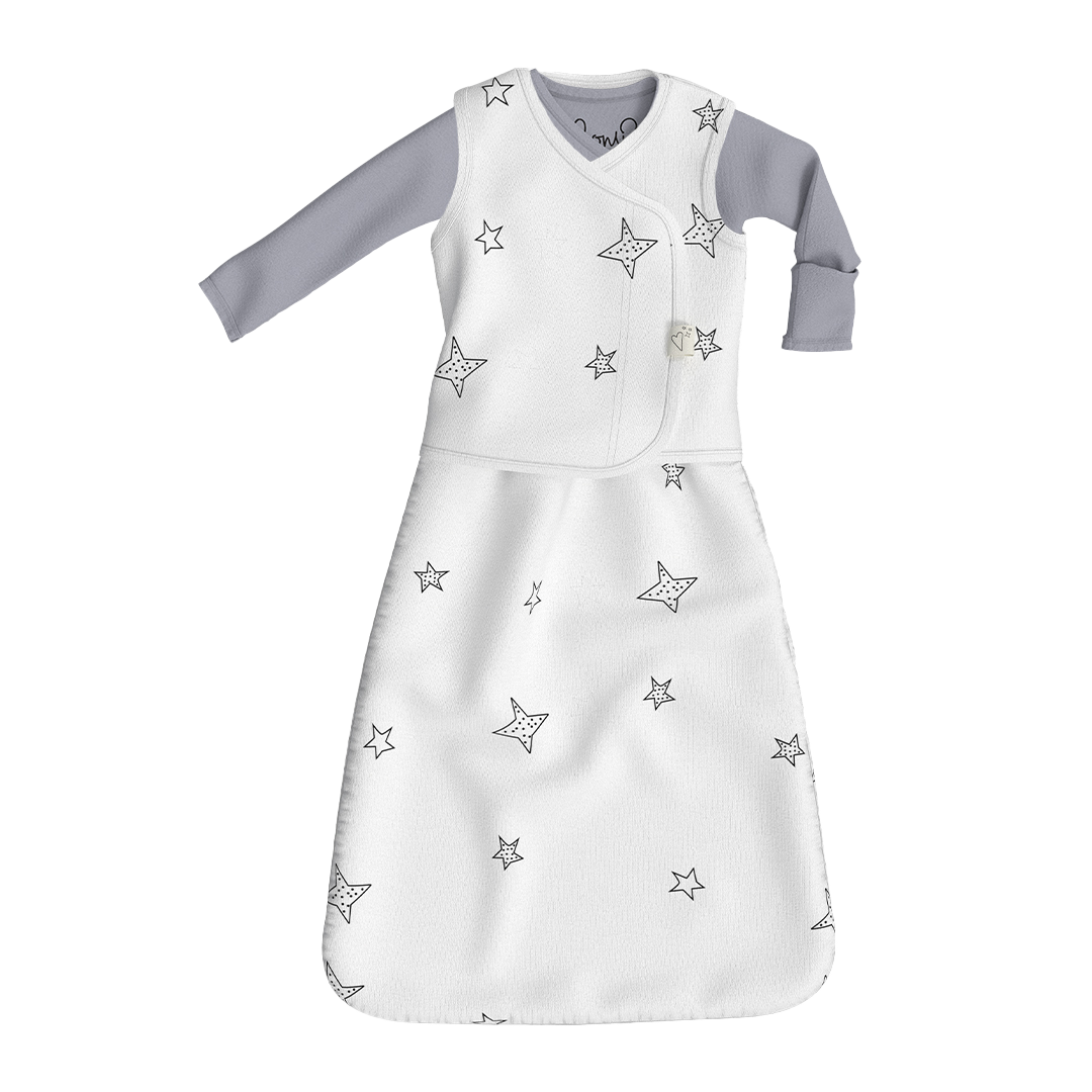 Cuddle Bundle - Stars Cuddle Sack + Fog Footie