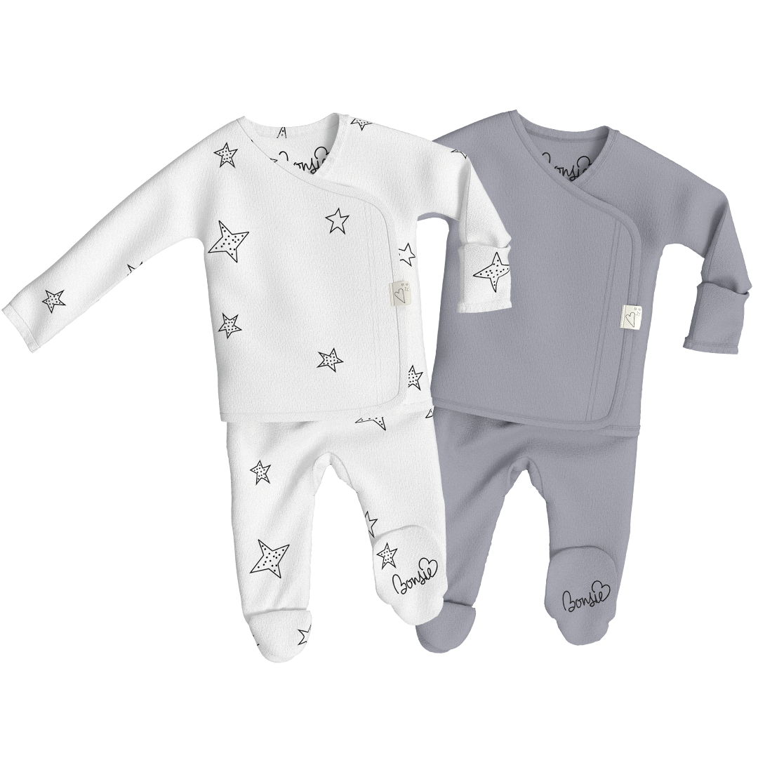 Baby Bundle Footie - Milk + Stars Twin Pack