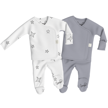 Baby Bundle Footie - Milk + Stars Twin Pack