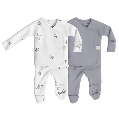 Baby Bundle Footie - Milk + Stars Twin Pack