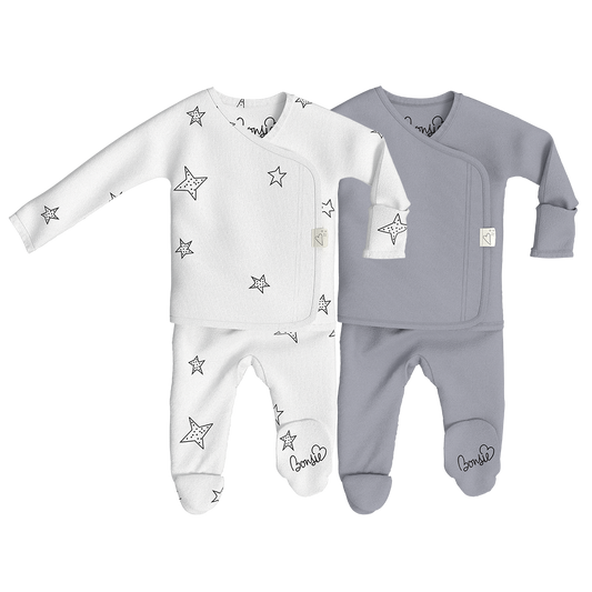 Baby Bundle Footie - Milk + Stars Twin Pack