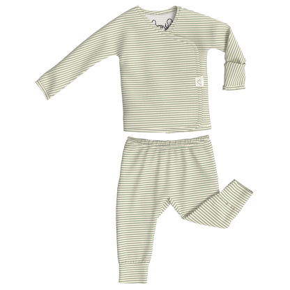 Baby Bundle - Fog Footie + Mint Twist Two Piece